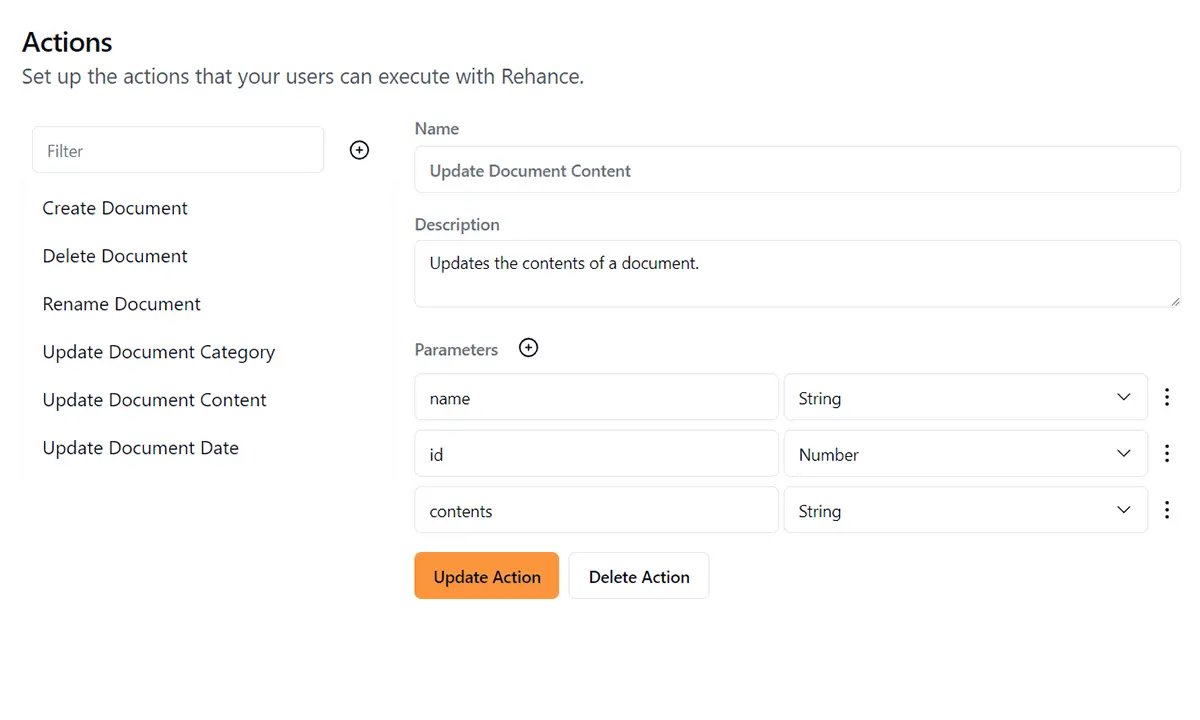 The Rehance dashboard